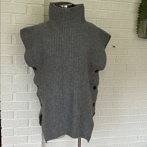 Nicholson & Nicholson charcoal, ribbed side button vest